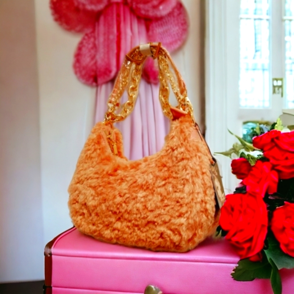 Pinks Golden Love Charming Bejeweled Handbag